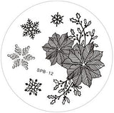 Rose Christmas Vintage Pattern Stamping Nail Art Image Plate 5.6cm Stainless Steel Template Polish Manicure Stencil Tool