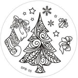 Rose Christmas Vintage Pattern Stamping Nail Art Image Plate 5.6cm Stainless Steel Template Polish Manicure Stencil Tool