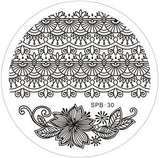 Rose Christmas Vintage Pattern Stamping Nail Art Image Plate 5.6cm Stainless Steel Template Polish Manicure Stencil Tool