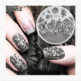 Rose Christmas Vintage Pattern Stamping Nail Art Image Plate 5.6cm Stainless Steel Template Polish Manicure Stencil Tool