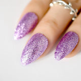 Rose Gold 24 Full Cover False Nails Gorgeous Glitter Ballerina Acrylic Nail Tips 12 sizes Full Coverage DIY Tips with Adhesive