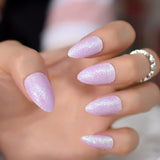 Rose Gold 24 Full Cover False Nails Gorgeous Glitter Ballerina Acrylic Nail Tips 12 sizes Full Coverage DIY Tips with Adhesive