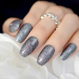 Rose Gold 24 Full Cover False Nails Gorgeous Glitter Ballerina Acrylic Nail Tips 12 sizes Full Coverage DIY Tips with Adhesive