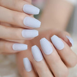 Rose Gold 24 Full Cover False Nails Gorgeous Glitter Ballerina Acrylic Nail Tips 12 sizes Full Coverage DIY Tips with Adhesive