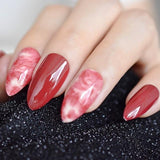 Rose Gold 24 Full Cover False Nails Gorgeous Glitter Ballerina Acrylic Nail Tips 12 sizes Full Coverage DIY Tips with Adhesive