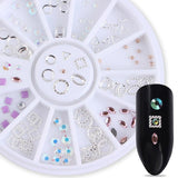 Rose Gold Rivet Nail Studs 3D Nail Art Decoration Gold Circle Star Round Square Mixed Accessories in Wheel for DIY