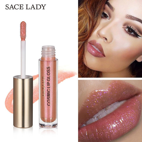 SACE LADY Glitter Lipstick 4 Colors Sexy Liquid Makeup Moisturizer Shine Lip Gloss Pomade Shimmer Make Up Paint Brand Cosmetic