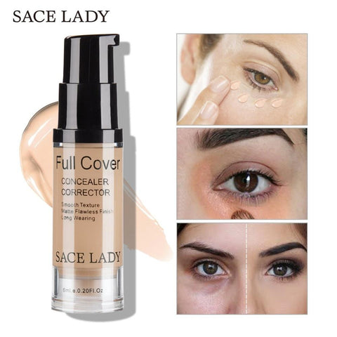 SACE LADY Professional Eye Concealer Makeup Base 6ml Full Cover for Eye Dark Circle Face Liquid Corrector Cream Make Up Cosmetic