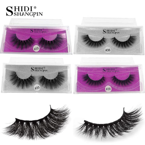 SHIDISHANGPIN 1 Pair mink eyelashes natural long 3d eyelashes 3d mink lashes hand made makeup false lashes 1 box Faux Cils #3536