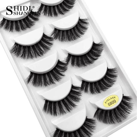 SHIDISHANGPIN 1 box mink eyelashes natural long 3d mink lashes hand made false lashes plastic cotton stalk makeup false eyelash