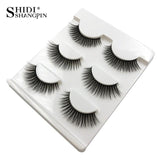 SHIDISHANGPIN 1 box mink eyelashes natural long 3d mink lashes hand made false lashes plastic cotton stalk makeup false eyelash