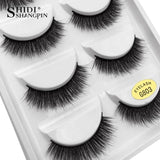 SHIDISHANGPIN 1 box mink eyelashes natural long 3d mink lashes hand made false lashes plastic cotton stalk makeup false eyelash