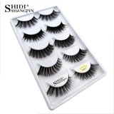 SHIDISHANGPIN 1 box mink eyelashes natural long 3d mink lashes hand made false lashes plastic cotton stalk makeup false eyelash