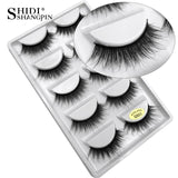 SHIDISHANGPIN 1 box mink eyelashes natural long 3d mink lashes hand made false lashes plastic cotton stalk makeup false eyelash