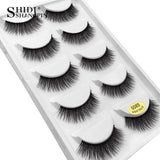 SHIDISHANGPIN 1 box mink eyelashes natural long 3d mink lashes hand made false lashes plastic cotton stalk makeup false eyelash