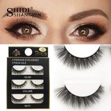 SHIDISHANGPIN 3 pairs mink eyelashes natural fake eye lashes make up handmade 3d mink lashes false lash volume eyelash extension