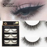 SHIDISHANGPIN 3 pairs mink eyelashes natural fake eye lashes make up handmade 3d mink lashes false lash volume eyelash extension