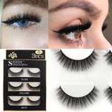 SHIDISHANGPIN 3 pairs mink eyelashes natural fake eye lashes make up handmade 3d mink lashes false lash volume eyelash extension