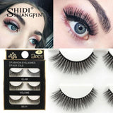 SHIDISHANGPIN 3 pairs mink eyelashes natural fake eye lashes make up handmade 3d mink lashes false lash volume eyelash extension