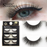 SHIDISHANGPIN 3 pairs mink eyelashes natural fake eye lashes make up handmade 3d mink lashes false lash volume eyelash extension