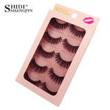 SHIDISHANGPIN 5 Pairs mink eyelashes natural long 3d eyelashes 1cm-1.5cm 3d mink lashes hand made 3d false lashes false eyelash