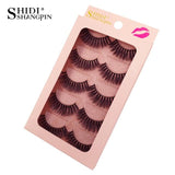 SHIDISHANGPIN 5 Pairs mink eyelashes natural long 3d eyelashes 1cm-1.5cm 3d mink lashes hand made 3d false lashes false eyelash