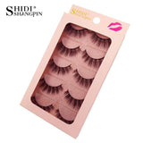 SHIDISHANGPIN 5 Pairs mink eyelashes natural long 3d eyelashes 1cm-1.5cm 3d mink lashes hand made 3d false lashes false eyelash