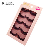 SHIDISHANGPIN 5 Pairs mink eyelashes natural long 3d eyelashes 1cm-1.5cm 3d mink lashes hand made 3d false lashes false eyelash