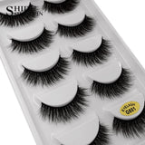 SHIDISHANGPIN 5 pairs eyelashes hand made 3d mink lashes natural long soft mink eyelashes full strip lashes makeup false eyelash