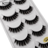 SHIDISHANGPIN 5 pairs eyelashes hand made 3d mink lashes natural long soft mink eyelashes full strip lashes makeup false eyelash