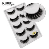 SHIDISHANGPIN 5 pairs eyelashes hand made 3d mink lashes natural long soft mink eyelashes full strip lashes makeup false eyelash