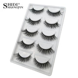 SHIDISHANGPIN 5 pairs mink eyelashes natural 3d mink lashes beauty essentials 3d false lashes false eyelashes full strip lashes