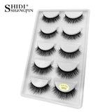 SHIDISHANGPIN 5 pairs mink eyelashes natural 3d mink lashes beauty essentials 3d false lashes false eyelashes full strip lashes