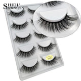 SHIDISHANGPIN 5 pairs mink eyelashes natural long 3d mink lashes 1 box false eyelashes hand made makeup faux mink lashes cilios