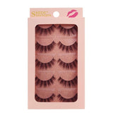 SHIDISHANGPIN 5 pairs mink eyelashes natural  long 3d mink lashes hand made false eyelash full strip lashes makeup 3d false lash