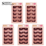 SHIDISHANGPIN 5 pairs mink eyelashes natural  long 3d mink lashes hand made false eyelash full strip lashes makeup 3d false lash