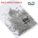 SS3-ss8 1440pcs Clear Crystal AB gold flack 3D Non HotFix FlatBack Nail Art Decorations Flatback Rhinestones for Clothing 073