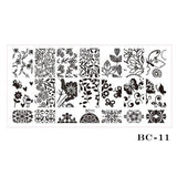 STZ 1pcs Nail Art Stamping Plate Template Lace Flower Leaf Butterfly Stencils Stamp for Nails Polish Mold Manicure Tools BC01-20