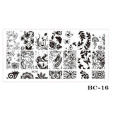 STZ 1pcs Nail Art Stamping Plate Template Lace Flower Leaf Butterfly Stencils Stamp for Nails Polish Mold Manicure Tools BC01-20