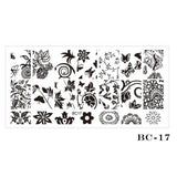 STZ 1pcs Nail Art Stamping Plate Template Lace Flower Leaf Butterfly Stencils Stamp for Nails Polish Mold Manicure Tools BC01-20