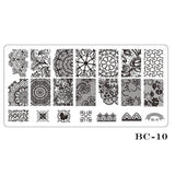 STZ 1pcs Nail Art Stamping Plate Template Lace Flower Leaf Butterfly Stencils Stamp for Nails Polish Mold Manicure Tools BC01-20