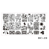 STZ 1pcs Nail Art Stamping Plate Template Lace Flower Leaf Butterfly Stencils Stamp for Nails Polish Mold Manicure Tools BC01-20