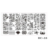 STZ 1pcs Nail Art Stamping Plate Template Lace Flower Leaf Butterfly Stencils Stamp for Nails Polish Mold Manicure Tools BC01-20