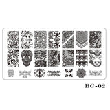 STZ 1pcs Nail Art Stamping Plate Template Lace Flower Leaf Butterfly Stencils Stamp for Nails Polish Mold Manicure Tools BC01-20