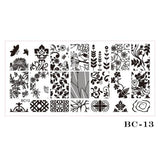 STZ 1pcs Nail Art Stamping Plate Template Lace Flower Leaf Butterfly Stencils Stamp for Nails Polish Mold Manicure Tools BC01-20