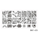 STZ 1pcs Nail Art Stamping Plate Template Lace Flower Leaf Butterfly Stencils Stamp for Nails Polish Mold Manicure Tools BC01-20