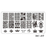 STZ 1pcs Nail Art Stamping Plate Template Lace Flower Leaf Butterfly Stencils Stamp for Nails Polish Mold Manicure Tools BC01-20