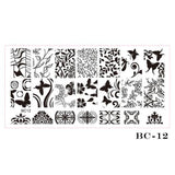 STZ 1pcs Nail Art Stamping Plate Template Lace Flower Leaf Butterfly Stencils Stamp for Nails Polish Mold Manicure Tools BC01-20