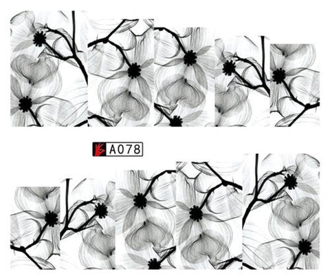 SWEET TREND 1Sheet Fashion Rose Flower Nail Art Water Transfer Stickers Decals Tip Decoration DIY for Nails Accessories LAA403