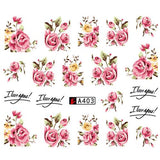 SWEET TREND 1Sheet Fashion Rose Flower Nail Art Water Transfer Stickers Decals Tip Decoration DIY for Nails Accessories LAA403